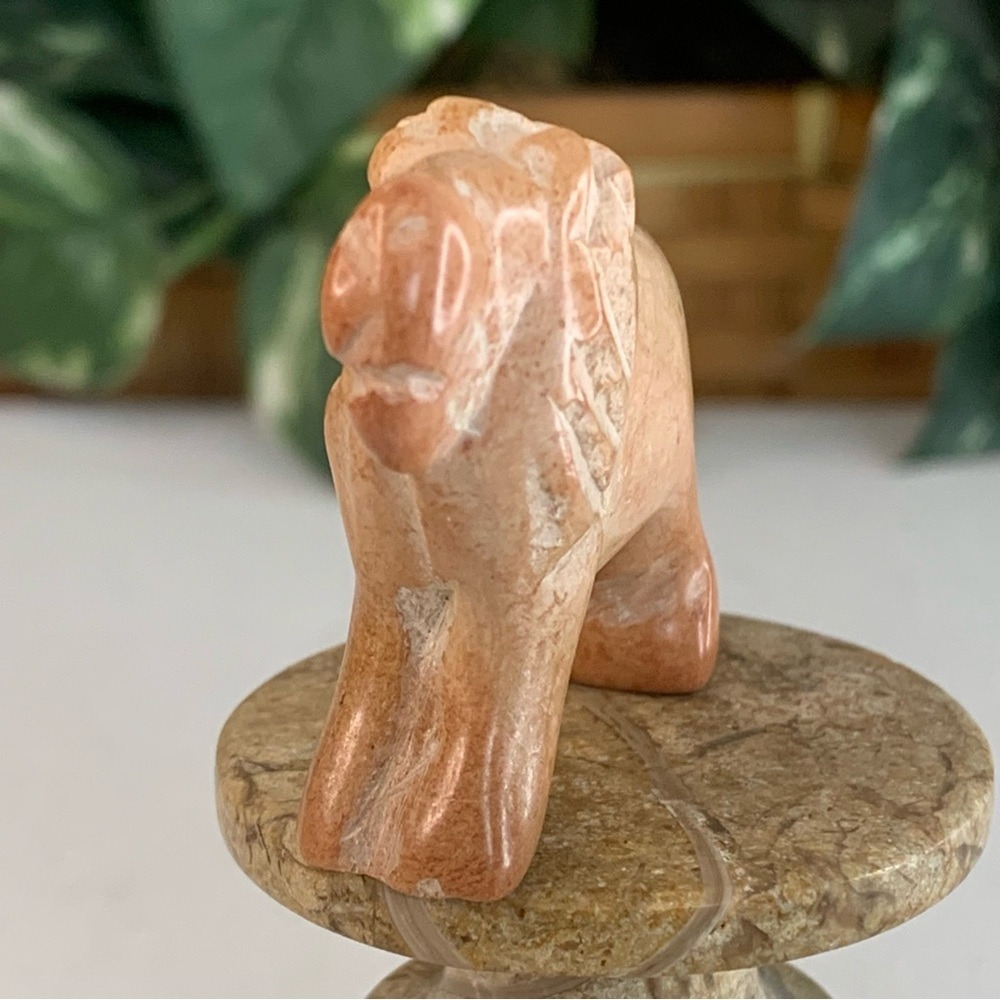 Kisii Soapstone Hand Carved Lion Figurine Stone Cat Carving Animal Figure 2” - Picture 3 of 14